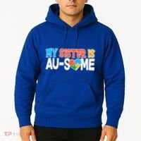 My Sister Is AU-SOME Autism Awareness Hoodie thumb 2