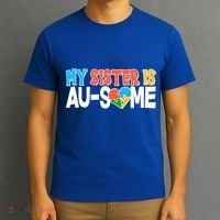 My Sister Is AU-SOME Autism Awareness T-Shirt thumb 3
