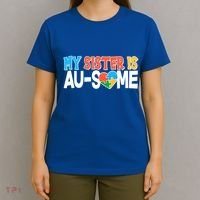 My Sister Is AU-SOME Autism Awareness T-Shirt thumb 4