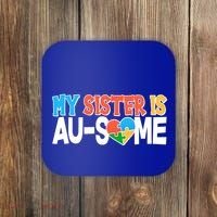 My Sister Is AU-SOME Autism Awareness Coaster thumb 0