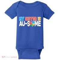 My Sister Is AU-SOME Autism Awareness Baby Bodysuit thumb 0