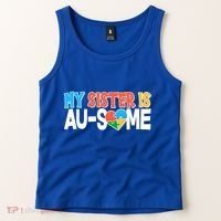 My Sister Is AU-SOME Autism Awareness Tank Top thumb 2