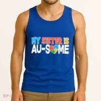 My Sister Is AU-SOME Autism Awareness Tank Top thumb 3
