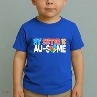My Sister Is AU-SOME Autism Awareness Toddler T-Shirt thumb 2