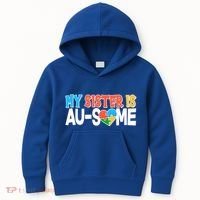My Sister Is AU-SOME Autism Awareness Kids Hoodie thumb 0