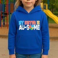 My Sister Is AU-SOME Autism Awareness Kids Hoodie thumb 3