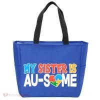 My Sister Is AU-SOME Autism Awareness Tote Bag thumb 0