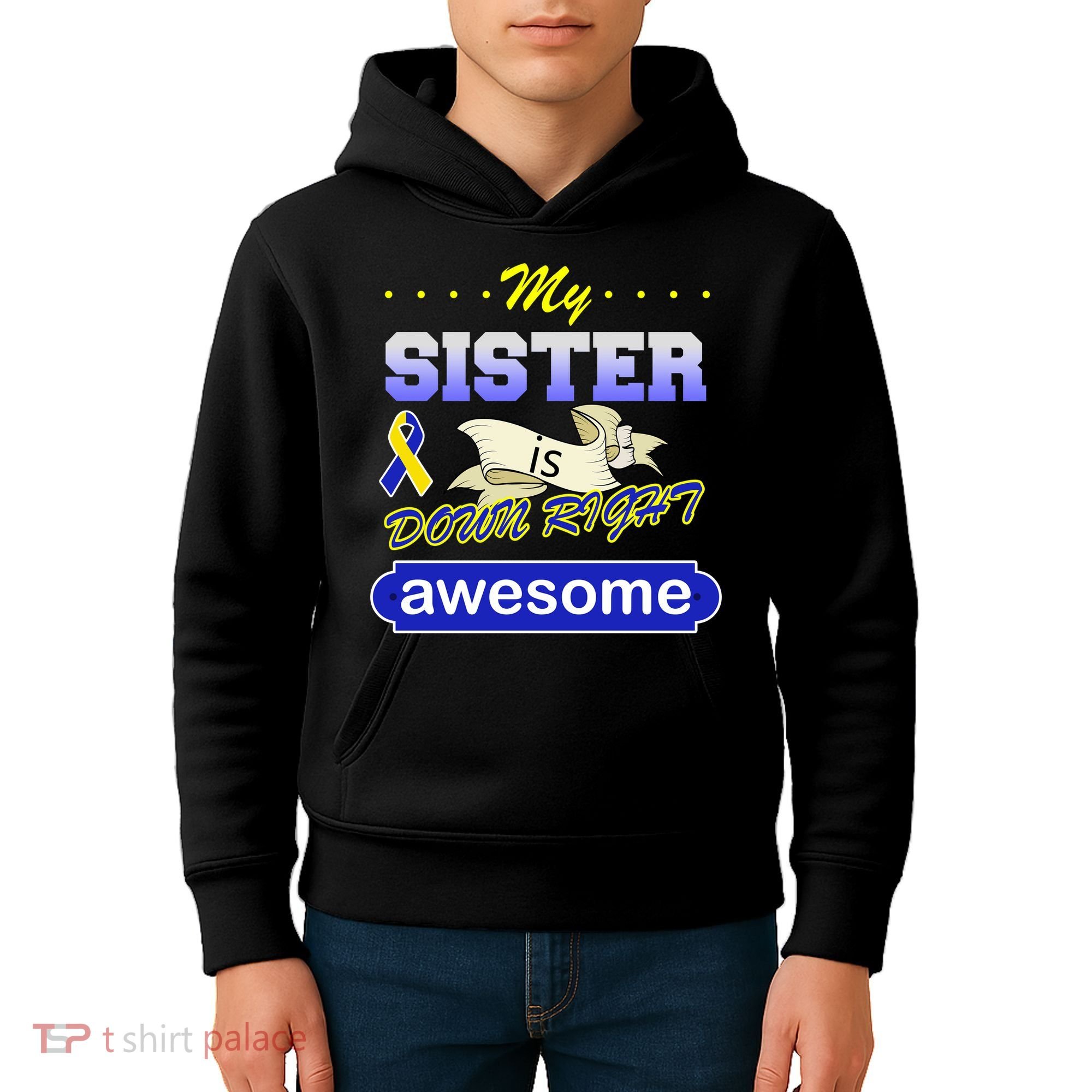 My Sister Is Down Right Awesome Kids Hoodie
