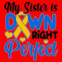 My Sister Is Down Right Perfect Down Syndrome Day Awareness Santa Hat thumb 1