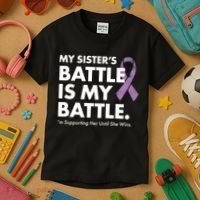 My Sisters Battle Is My Battle Lupus Kids T-Shirt thumb 3