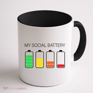 My Social Battery Coffee Mug back