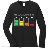 My Social Battery Women's Long Sleeve Shirt thumb 0