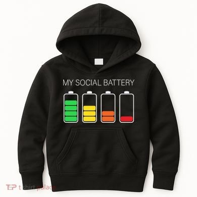 My Social Battery Kids Hoodie