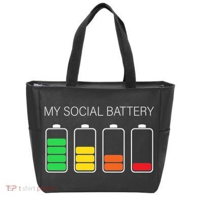 My Social Battery Tote Bag