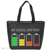 My Social Battery Tote Bag thumb 0