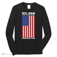 My Son Has Your Back Proud Army Dad Long Sleeve Shirt thumb 0
