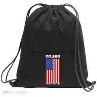 My Son Has Your Back Proud Army Dad Sweatshirt Cinch Pack Bag thumb 0