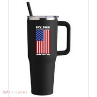 My Son Has Your Back Proud Army Dad 40oz Vacuum Insulated Stainless Steel Travel Tumbler thumb 0