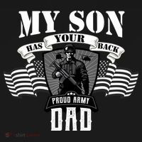 My Son Has Your Back Proud Army Dad USA Polo thumb 3