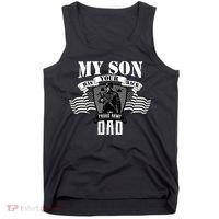 My Son Has Your Back Proud Army Dad USA Tank Top thumb 0
