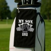 My Son Has Your Back Proud Army Dad USA Golf Towel thumb 2