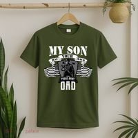 My Son Has Your Back Proud Army Dad USA T-Shirt thumb 2