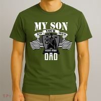 My Son Has Your Back Proud Army Dad USA T-Shirt thumb 3