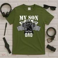 My Son Has Your Back Proud Army Dad USA T-Shirt thumb 5