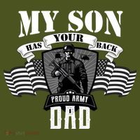 My Son Has Your Back Proud Army Dad USA T-Shirt thumb 7