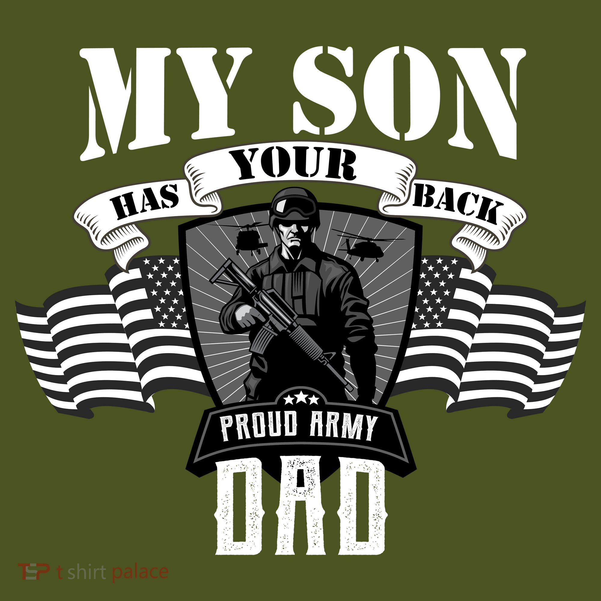 My Son Has Your Back Proud Army Dad USA Backpack