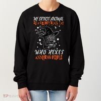 My Spirit Animal Is A Grumpy Black Cat That Hexes Annoying People Women's Sweatshirt thumb 0