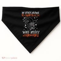 My Spirit Animal Is A Grumpy Black Cat That Hexes Annoying People USA-Made Doggie Bandana thumb 0