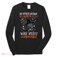 My Spirit Animal Is A Grumpy Black Cat That Hexes Annoying People Long Sleeve Shirt thumb 0