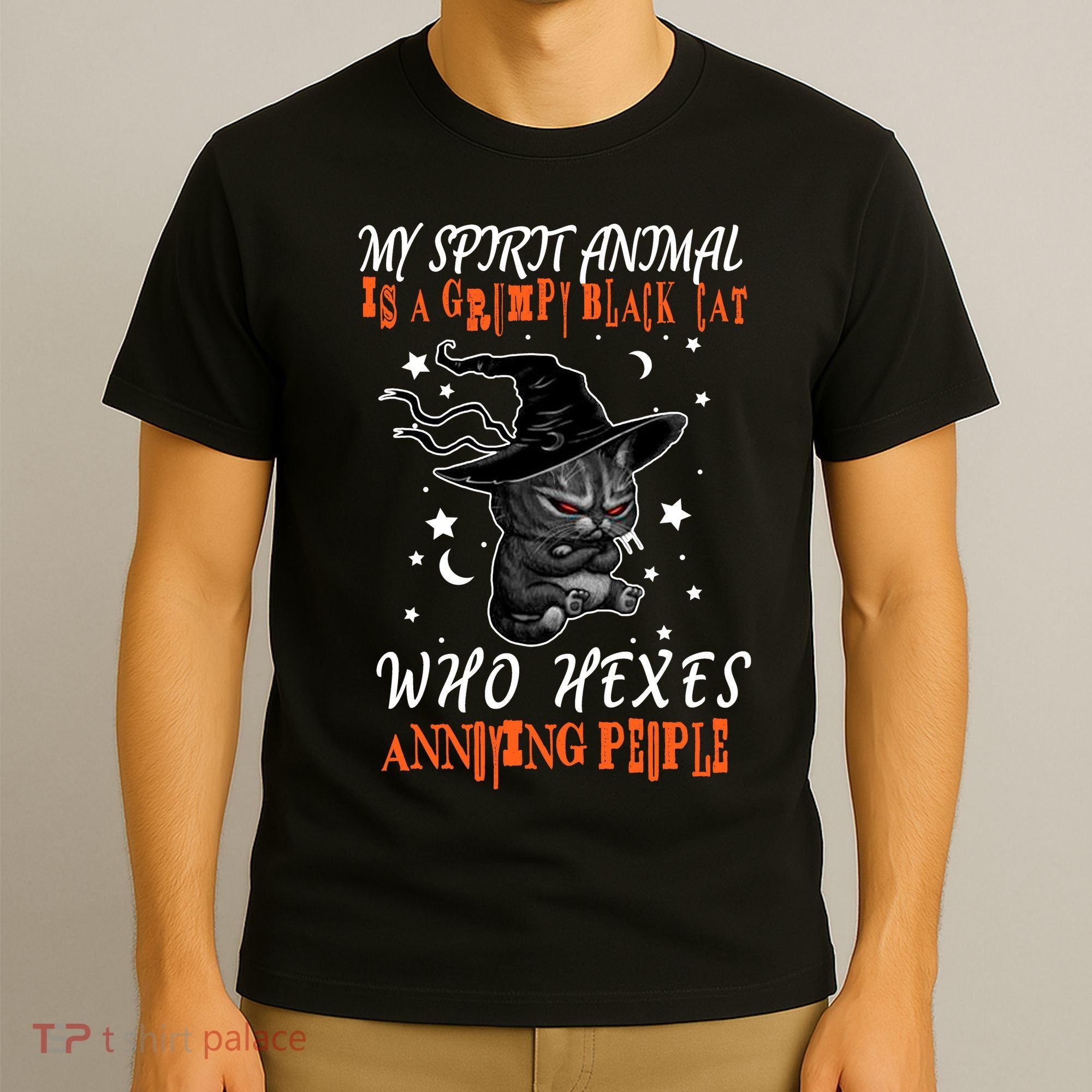 My Spirit Animal Is A Grumpy Black Cat That Hexes Annoying People T-Shirt