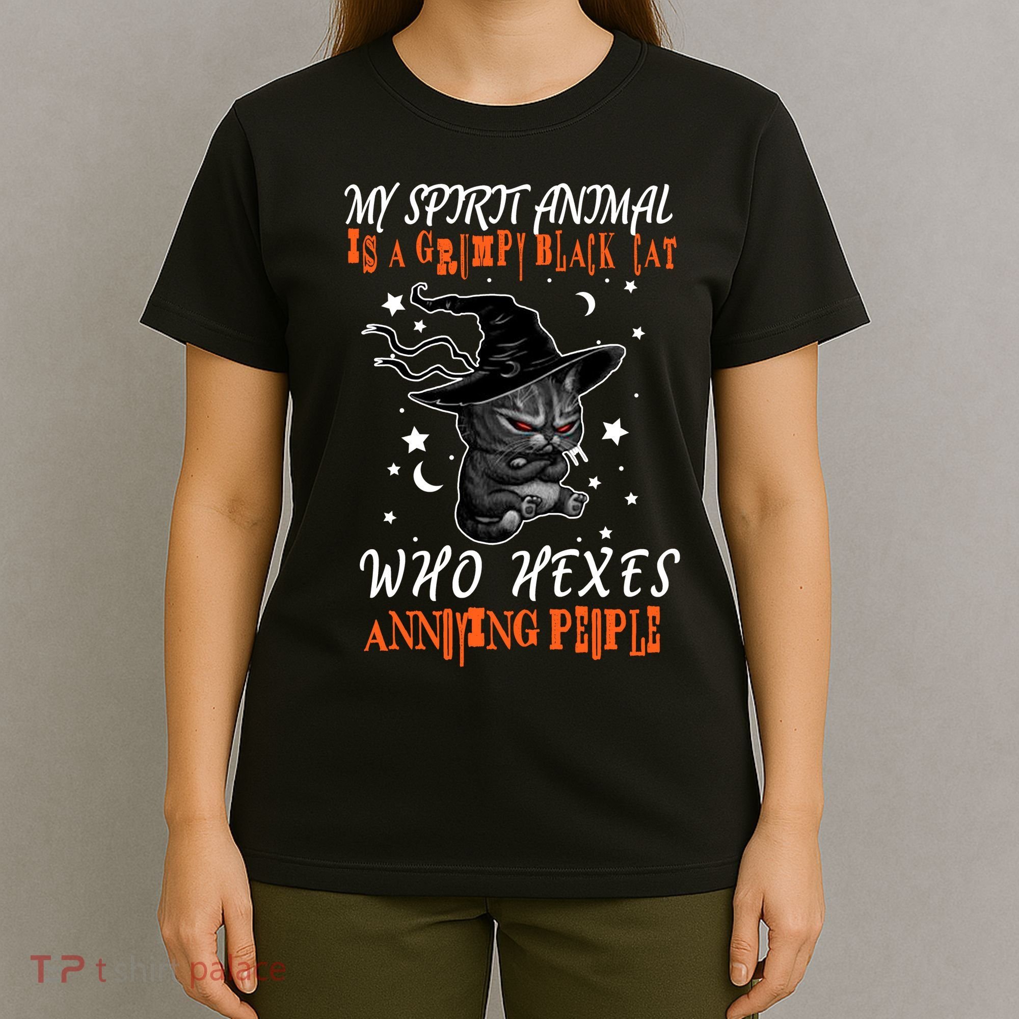 My Spirit Animal Is A Grumpy Black Cat That Hexes Annoying People T-Shirt