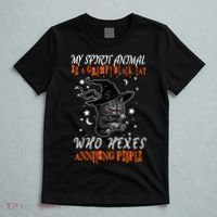 My Spirit Animal Is A Grumpy Black Cat That Hexes Annoying People T-Shirt thumb 5