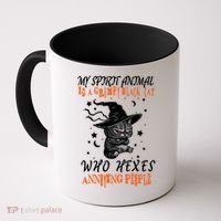 My Spirit Animal Is A Grumpy Black Cat That Hexes Annoying People Coffee Mug thumb 0