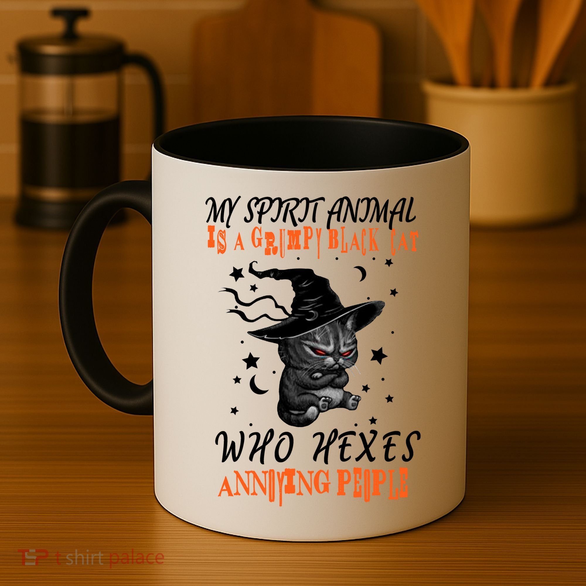 My Spirit Animal Is A Grumpy Black Cat That Hexes Annoying People Coffee Mug