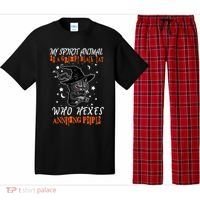 My Spirit Animal Is A Grumpy Black Cat That Hexes Annoying People Pajama Set thumb 0