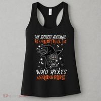 My Spirit Animal Is A Grumpy Black Cat That Hexes Annoying People Women's Tank Top thumb 3