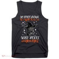My Spirit Animal Is A Grumpy Black Cat That Hexes Annoying People Tank Top thumb 0