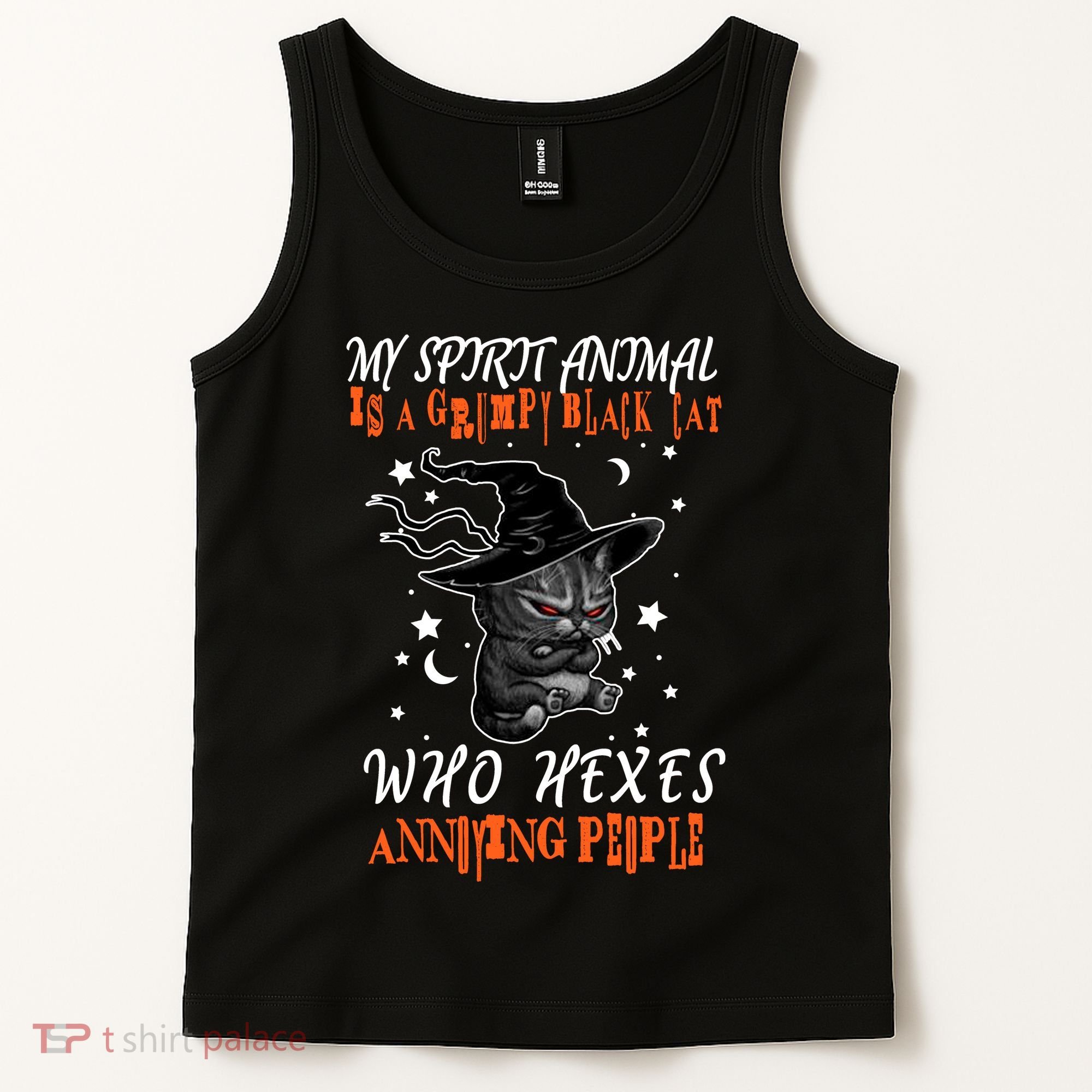 My Spirit Animal Is A Grumpy Black Cat That Hexes Annoying People Tank Top
