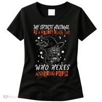 My Spirit Animal Is A Grumpy Black Cat That Hexes Annoying People Women's T-Shirt thumb 0