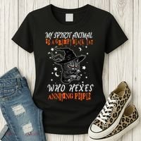 My Spirit Animal Is A Grumpy Black Cat That Hexes Annoying People Women's T-Shirt thumb 3