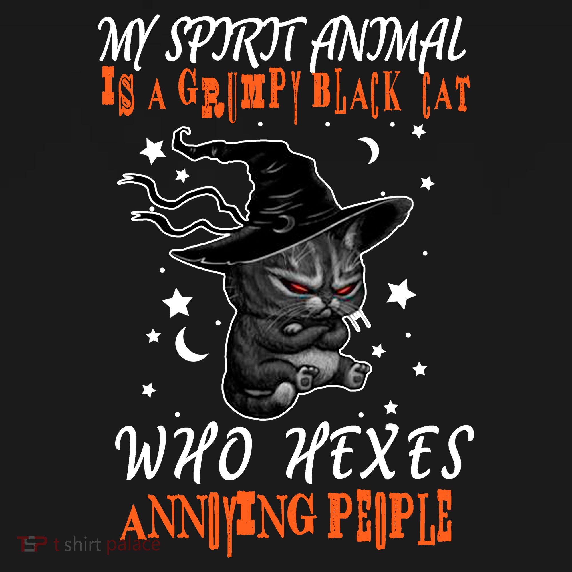 My Spirit Animal Is A Grumpy Black Cat That Hexes Annoying People Women's T-Shirt