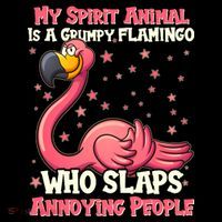My Spirit Animal Is A Grumpy Flamingo Backpack thumb 2