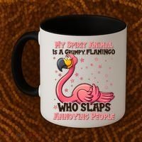 My Spirit Animal Is A Grumpy Flamingo Coffee Mug thumb 2