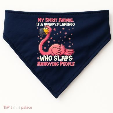 My Spirit Animal Is A Grumpy Flamingo USA-Made Doggie Bandana