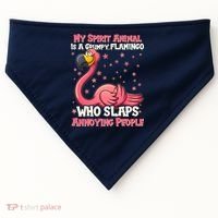 My Spirit Animal Is A Grumpy Flamingo USA-Made Doggie Bandana thumb 0