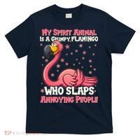 My Spirit Animal Is A Grumpy Flamingo T-Shirt thumb 0